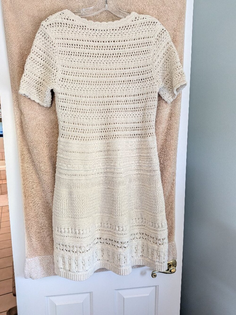GAP Short Sleeve Crochet Mini Dress  - Size S - Cream/off white Like new